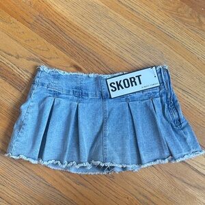Almost Famous Light Blue Denim Skort